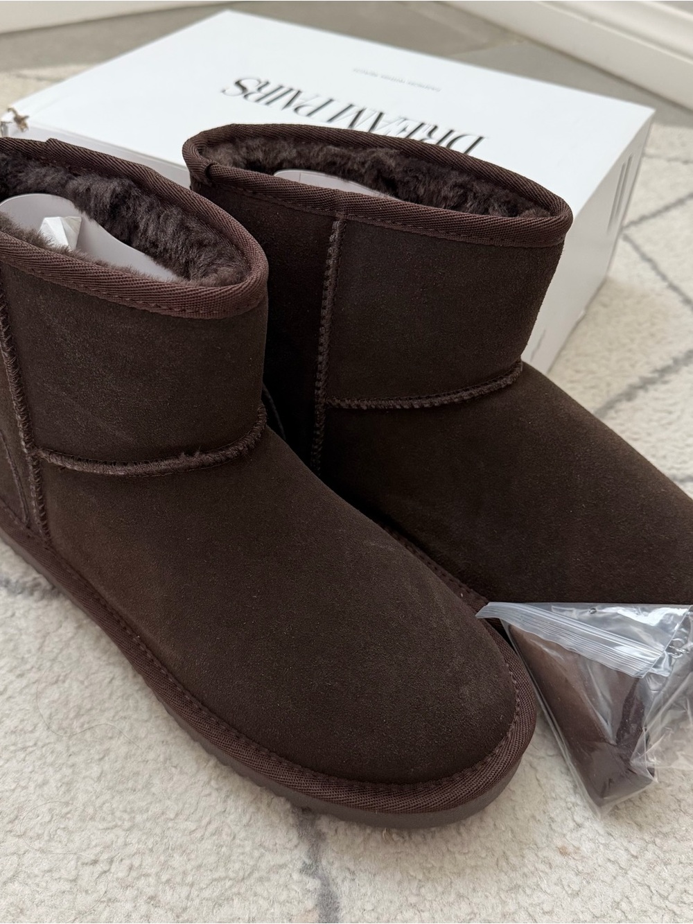 Dream Pairs Chocolate Brown Suede Short Winter Booties